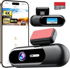4K Dash Cam Front,Built-in 5G WiFi,64GB Card Included, Dash Camera for Cars, Mini 1.5" IPS Screen Dashcam with App Control,Su