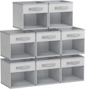 DIMJ Collapsible Storage Cubes, 8 Packs Cube Storage Bins with Window, Fabric Storage Baskets for Shelves, Closet Storage Box