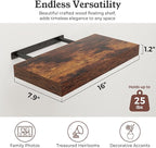 Floating Shelves for Wall, 7.9" Deep Wall Mounted Wood Shelves for Bathroom, Bedroom, Living Room, Kitchen, Hanging Shelf for