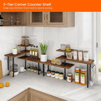 Homode Kitchen Countertop Organizer - 3 Tier Corner Shelf, Bathroom Counter Organizer, Spice Rack, Coffee Bar, Over Sink, Rus