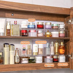 2 Pack Acrylic Medicine Cabinet Organizer, Narrow Bathroom Mirrior Cabinet Storage Shleves, Clear Acrylic Risers for Vanity, 