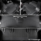 Floor Mats Cargo Mat for 2018-2024 Ford Expedition 7 Seats Captain Chairs(Not for Max Model), All Weather TPE Cargo Liner Backrest Mats Door Sill Protectors Car Accessories (Floor Mats Set)
