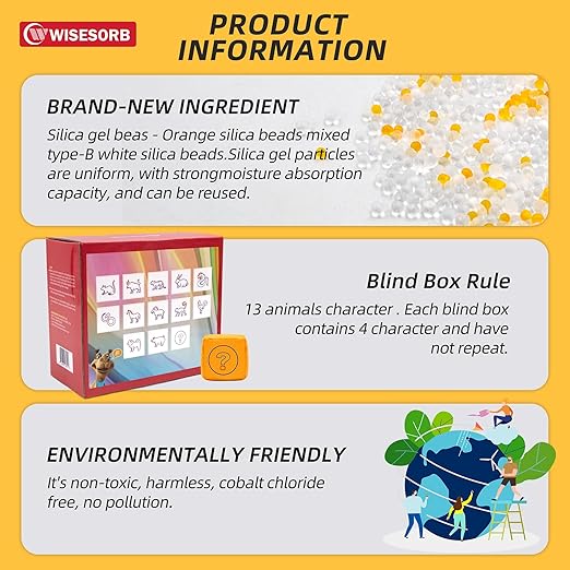 8Pcs 200g Desiccant Dehumidifier Bags, Rechargeable Indicating Silica Gel Beads, Gun Safe Dehumidifier, Desiccant Moisture Ab