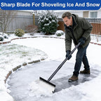 Garden Cleaning Shovel, Floor Scraper, Ice Scraper, 59 Inch Adjustable Heavy Duty Snow Scraper Long Handle, Garden Flat Shovel for Lawn Edging Weeding Digging Snow Removal and Ice Scraping, Sliver