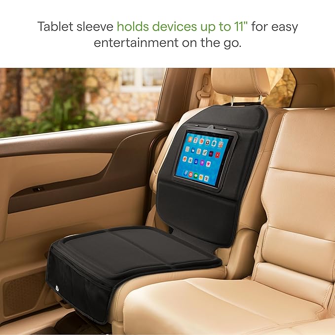Munchkin Car Seat Cover with Tablet Holder for Under Baby Car Seats and Toddler Booster Seats, Elite Seat Guardian Protector,