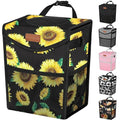 Car Trash Can with Lid, Cute Leakproof Car Trash Garbage Bag Hanging Vehicle Trash Bin Small Portable Automotive Garbage Cans Organizer for Back/Front Seat/Console(2.8 Gallons,Sunflower)