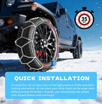 K-Musculo Snow Chains for Car Tires, Portable Reusable Universal Emergency Tire Traction Chain for Passenger Car, Auto Fixing