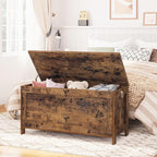 HOOBRO Toy Box, Retro Wooden Look Storage Chest with Safety Hinge, Entryway Storage Bench Supports 220 lb, 39.4 x 15.7 x 18.9