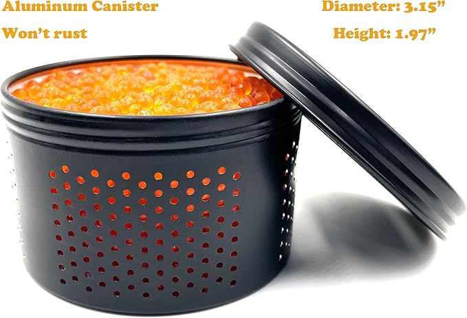 Gun Safe Dehumidifier 200g - Small Reusable Indicating Silica Gel Canister, Portable Moisture Absorber Prevents Corrosion
