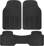 BDK ProLiner Car Floor Mats for Cars Trucks SUV, 3-Piece All-Weather Heavy Duty Rubber Liners with Universal Trimmable Fit, Durable Waterproof Vehicle Auto Floor Mats with Capture Ridges Black