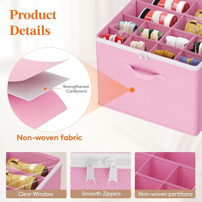 Lifewit Shoe Storage Organizer for Closet, Fabric Large Shoe Box Storage Containers with Clear Cover, Foldable Bins for Boots