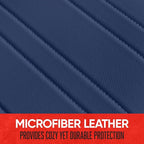 Motor Trend Seat Covers for Cars Trucks SUV, Faux Leather 2-Pack Blue Padded Car Seat Covers with Storage Pockets, Premium In