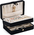 MODENGKONGJIAN Jewelry Organizer Box, 2-Layer Large Jewelry Storage Case, Portable Travel Jewelrys Display Holder for Earring