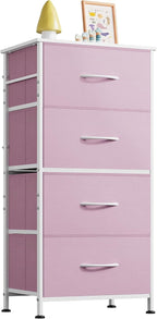 WLIVE Dresser with 4 Drawers, Storage Tower, Organizer Unit, Fabric Dresser for Bedroom, Hallway, Entryway, Closets, Sturdy S