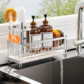 Cisily Sponge Holder for Kitchen Sink, Sink Caddy Organizer with High Brush Holder, Kitchen Countertop Organizers and Storage
