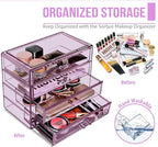 Sorbus Makeup Organizer - 4 Drawer Acrylic Make Up Organizers and Storage for Cosmetics, Jewelry, Beauty Supplies, Clear Make