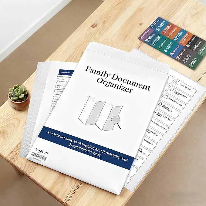 Family Document Organizer Guide, Filing System with Step-by-Step Instructions for Estate Planning, Personal Records, Next of 