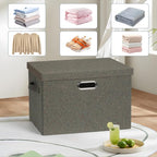 Graciadeco Large 17" 36 Quart Collapsible Stackable Storage Bins with Lids, 3 Packs Dark green Foldable Fabric Closet Storage