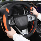 Cxtiy Pickup Truck Steering Wheel Cover –Universal Soft Leather Non-Slip Sporty Fashion Steering Wheel Grip Set for Women Gir