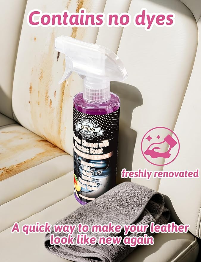 Kingvo Car Interior Cleaner, Interior Cleaner Carpet Dashboard Vinyl Sofa Leather Shiny Car Stuff Detailing Kit Cleaning Supp