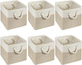 Geiserailie 6 Pcs 11 x 11 Inch Cube Storage Bins Fabric Storage Organizer Bins Foldable Cube Baskets with Sturdy Carry Handle