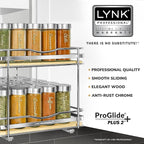 LYNK PROFESSIONAL® Élite™ Pull Out Spice Organization for Cabinets - 10-3/8 inch Wide – Spice Rack for Inside Cabinets – Wood