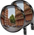 Premium 12" Acrylic Convex Traffic Mirror, Pack of 2, Adjustable Safety Mirror For Wide Angle View, Corner Security Mirrors Indoor and Outdoor, Driveway, Parking Garage, Office