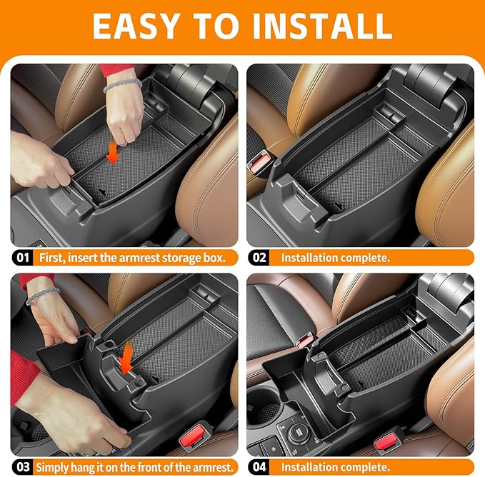 Center Console Organizer Compatible with 2021-2025 Ford Bronco Sport/2020-2025 Ford Escape Hanging Armrest Box Arm Rest Storage Tray for Bronco Sport/Escape Accessories(Hanging+Armrest Tray)