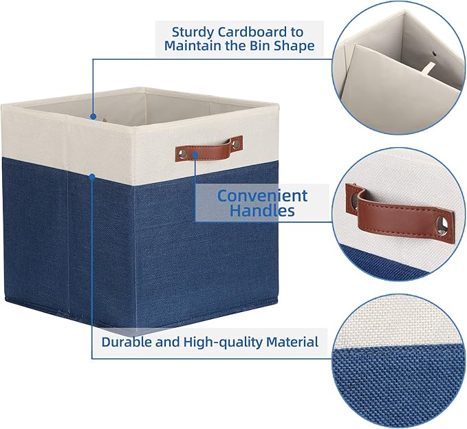 Temary Fabric Storage Bins for Cube Organizer 4 Pack Cube Storage Bins 13 Storage Cubes for Shelves Storage Baskets for Organ