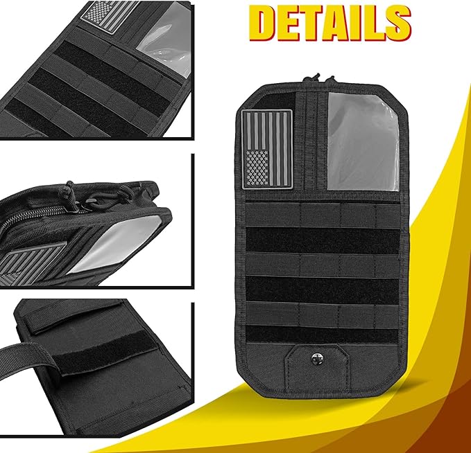 Car Sun Visor Organizer with Panel, Universal Multi-Pocket Storage, Zipper Compartments & Glasses Clip for Cars, SUVs & Trucks