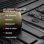 KUST 3D Floor Mats for Ford Mustang 2015-2025 2026 (NOT for Mach-E), All Weather TPE Rubber Car Mats for Mustang Accessories 2 Row Floor Rear Odorless Non-Slip High Edges