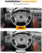 Hoolcar Steering Wheel & Dashboard Trim Cover for Chevrolet Silverado Avalanche Tahoe Suburban 2007-2013, Carbon Fiber