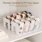 HBlife White Acrylic Kids Shoe Rack for Closet Organizers and Storage, Small Shoe Rack 4 Sections Toddler Baby Shoe Storage O
