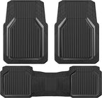 CAR PASS Heavy Duty Rubber Floor Mats for Car, Waterproof Liner Deep Dish Car Mats Full Sets, Universal Trim to Fit for SUV Truck Sedans Vans, All Weather Automotive Floor Mats 3pcs, Black and Gray