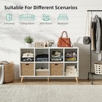 Flrrtenv 8-Cube Bookshelf 2 Tier Modern Bookcase with Legs, 11in Shelf Opening, 47" Wood Bookshelves Storage Organizer Shelf,