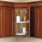 Rev-A-Shelf 20" Dual Full Circle Lazy Susan Organizer for Upper Corner Kitchen Cabinets, Plastic Home Storage 2 Tier Shelves,
