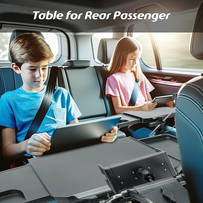 Paffenery Large Car Steering Wheel Tray Back Seat Headrest Tray with Phone Holder, Steering Wheel Desk Food Table for Car Laptop Mount Steering Wheel for Large SUVs, Trucks & Vans,18"