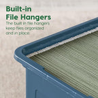 IRIS USA File Box Plastic File Organizer for Letter/Legal File, Document Box, Durable Storage Bin Tote with Secure Latching L