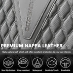 Coverado Leather Seat Covers, Car Seat Covers Full Set, Waterproof Seat Covers 5 Seats, Front and Back Car Seat Protector, Gr