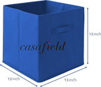 Casafield Set of 6 Collapsible Fabric Cube Storage Bins, Royal Blue - 13" Foldable Cloth Baskets for Shelves, Cubby Organizer