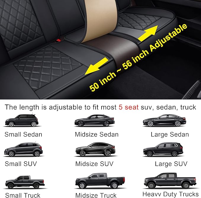 MIROZO Seat Covers Full Set,Car Seat Covers Black Car Seat Protector Waterproof Automotive Seat Covers fFront and Back Fit fo