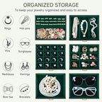 AKOZLIN 6-Tier Jewelry Box Organizer Functional 5 Drawers Leather Jewelry Storage Case for Women Girls Ring Necklace Earring 