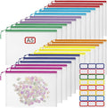 24pcs Mesh Zipper Pouch File Bags Puzzle Storage Bags, A5 Size 9.4 x 6.9 Inches Large Reusable Zipper Pouches for Organizing 