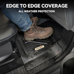YITAMOTOR Floor Mats for 2015-2026 Ford F-150 Super Crew Cab Bench Seat, Custom Fit All Weather Anti-slip TPE Rubber Mat, Super Duty Ford F150 Accessories, F 150 Floor Liners Set, 1st & 2nd Row, Black
