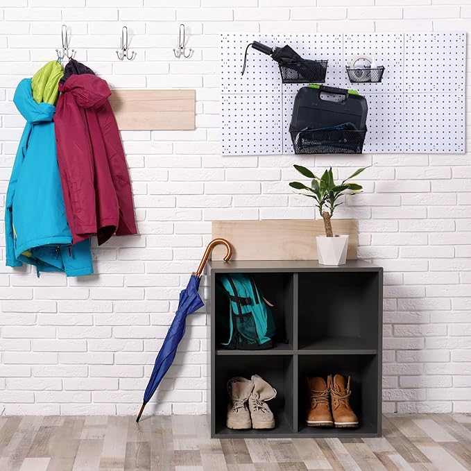 Photect Pegboard Wire Baskets Accessories Hanging Wall Organizer 3 Sizes Pegboard Bins Basket Home Garage Multi Fit Organizer