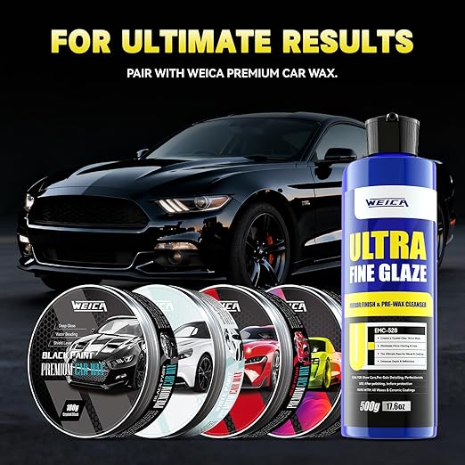 Ultra Fine Glaze - 17.6 Bottle Polish for Mirror Shine & Pre-Wax Cleanser - Jewel-Like Finish for Automotive Paint - Apply by DA Polisher or Hand - All Painted Surfaces