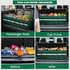 Car Trunk Organizer, Car Storage Organizer, Collapsible Multi Compartment for Car, Suv, Sedan, Truck, 100L, Extra Larger
