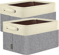 BALEINE 2 Pack Fabric Closet Storage Bins for Shelves, Linen Closet Organizers and Storage, Decorative Baskets for Organizing