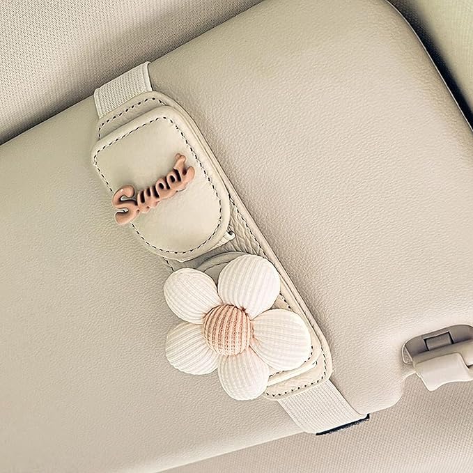 Car Sunglasses Holder Eyeglass Clip with Sun Visor Storage for Cards Magnetic Eyewear Clamp Car Decor