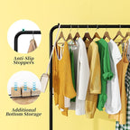 Simple Trending Standard Clothes Clothing Garment Rack with Storage Shelves, Rolling Clothes Organizer on Wheels for Hanging 